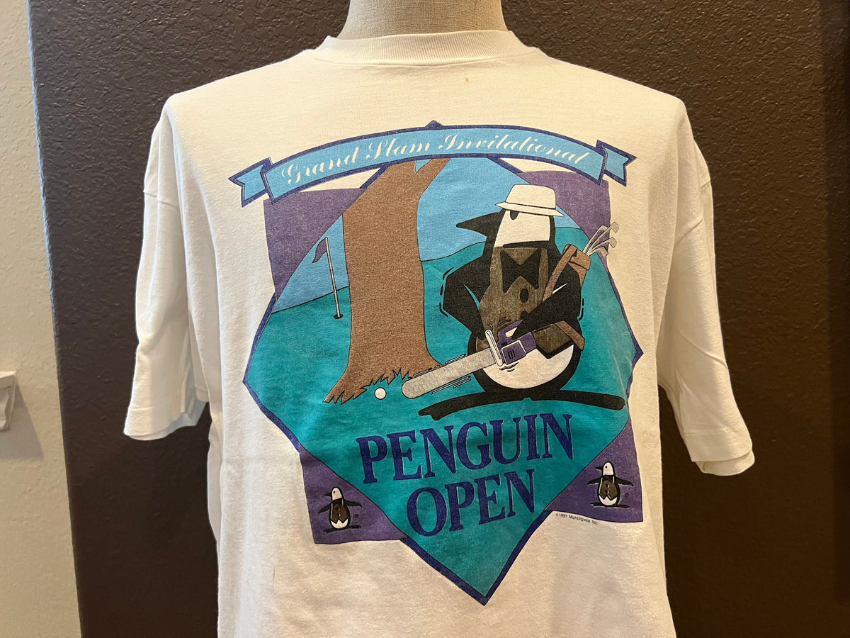 Vintage 9039s Grand Slam Invitational Penguin Open White T Shirt Size L Graphic Tee – Warm & Stylish · Must-Have Style