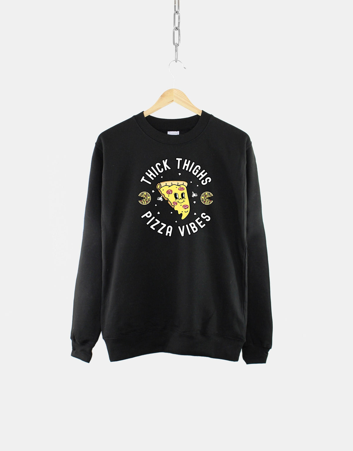 Retro Pizza Sweatshirt Thick Thighs Pizza Vibes Womens Sweatshirt Vintage Pizza Sweatshirts Pizza Sweatshirt Pizza Lover Sweater Sweatshirt – Feel-Good Design · Trending Graphic Apparel