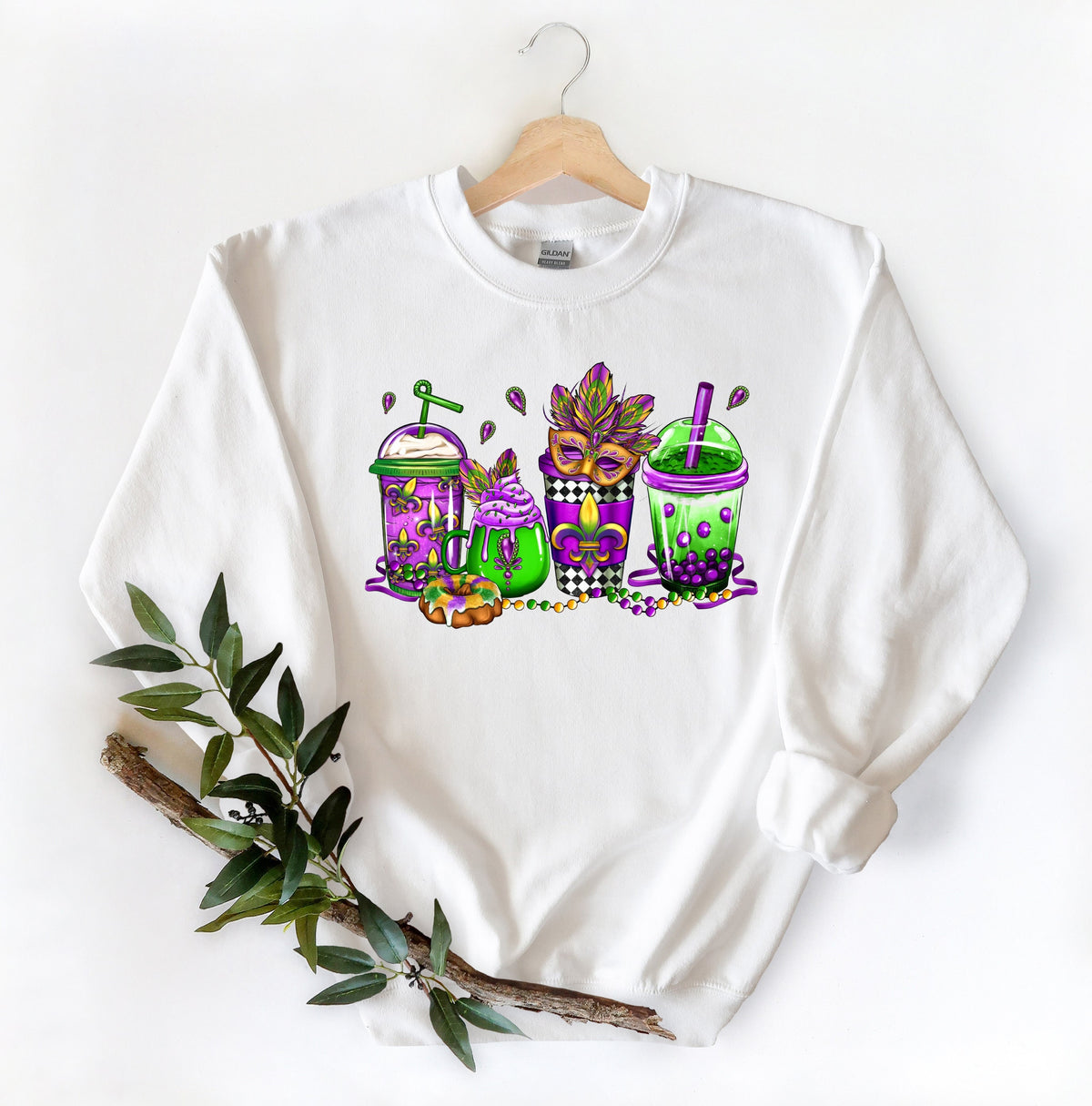 Mardi Gras Coffee Cups Sweatshirt Nola ShirtFat Tuesday ShirtFlower de luce ShirtLouisiana ShirtSaints New Orleans ShirtFleur De Lis Sweatshirt – Feel-Good Design · High-Quality Print