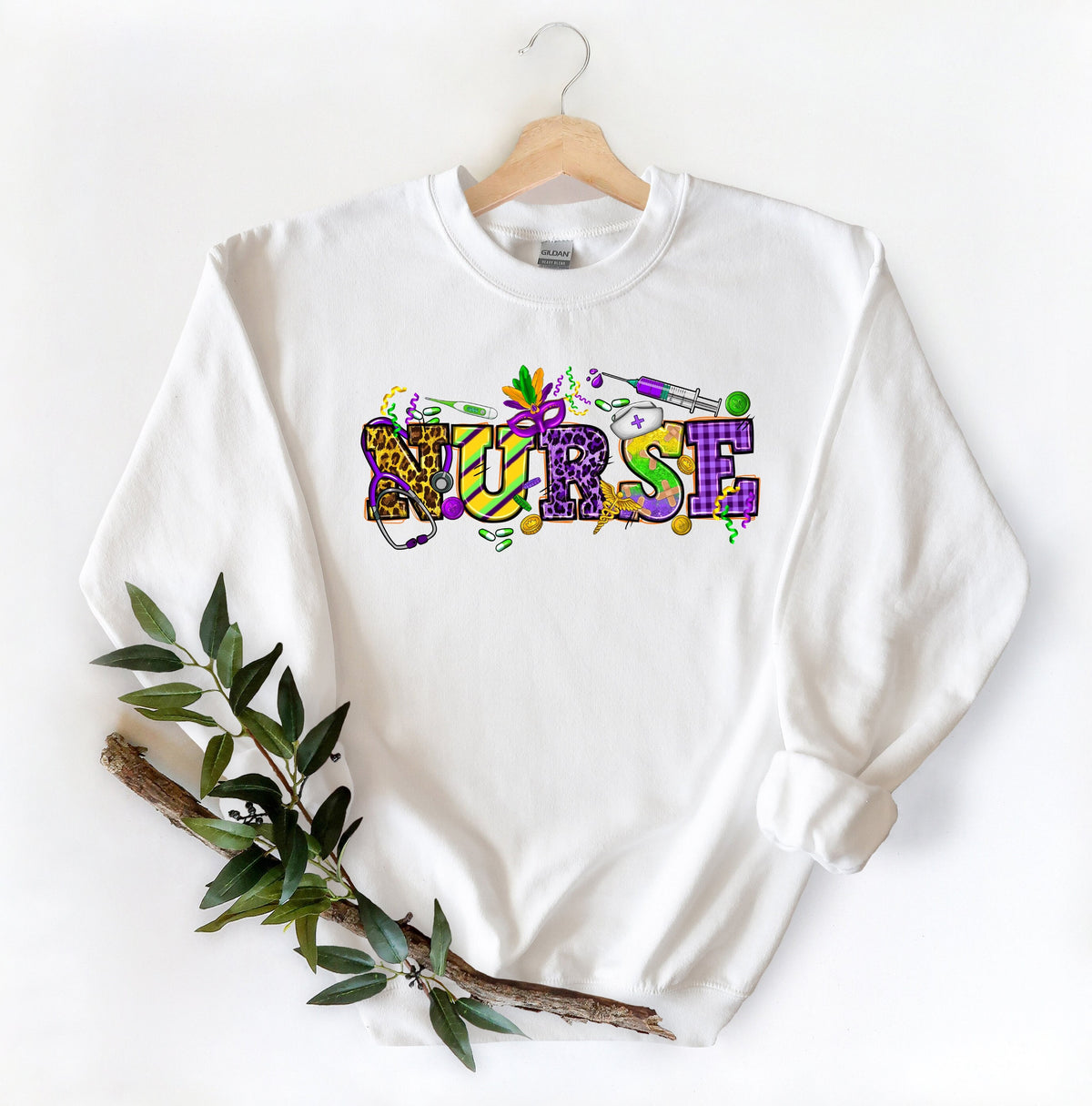 Mardi Gras Day nurse Sweatshirt Nola ShirtFat Tuesday ShirtFlower de luce ShirtLouisiana ShirtSaints New Orleans Shirtnurse life Sweatshirt – Bold Style · Perfect For Daily Wear
