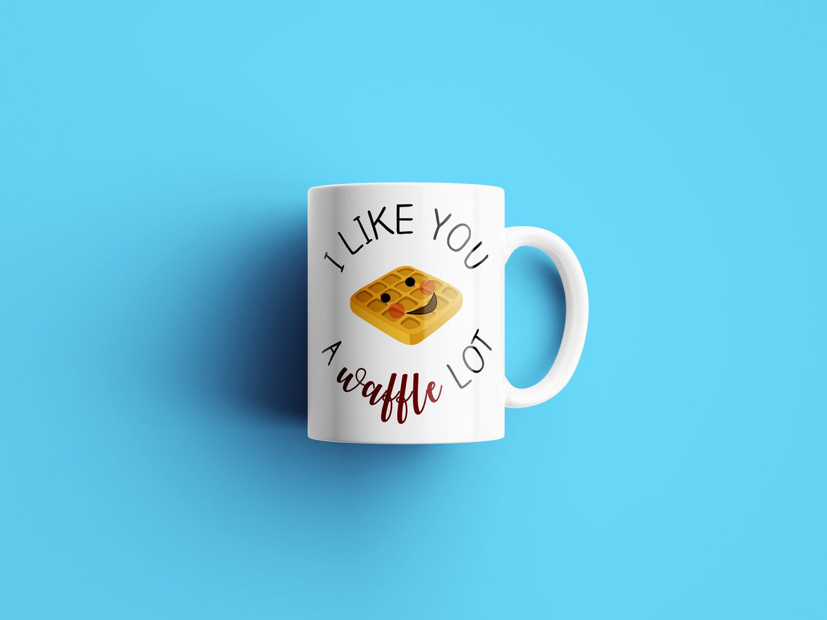 Anniversary Mug Valentine Gift Romantic Gift Anniversary Present Cute Romantic Mug I Like You a Waffle Lot Boyfriend Girlfriend Graphic Tee – Warm & Stylish · Great Gift For Fans