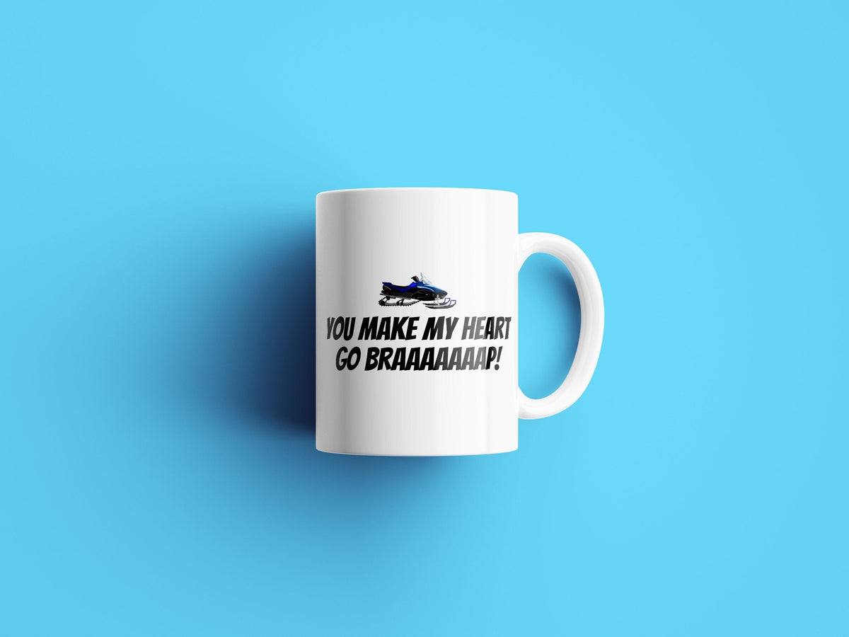 Snowmobile Coffee Mug Snowmobile Valentine Snowmobile Gifts Anniversary Birthday Snowmobiler Gift You Make My Heart Go Braaap Graphic Tee – Soft Feel · High-Quality Print