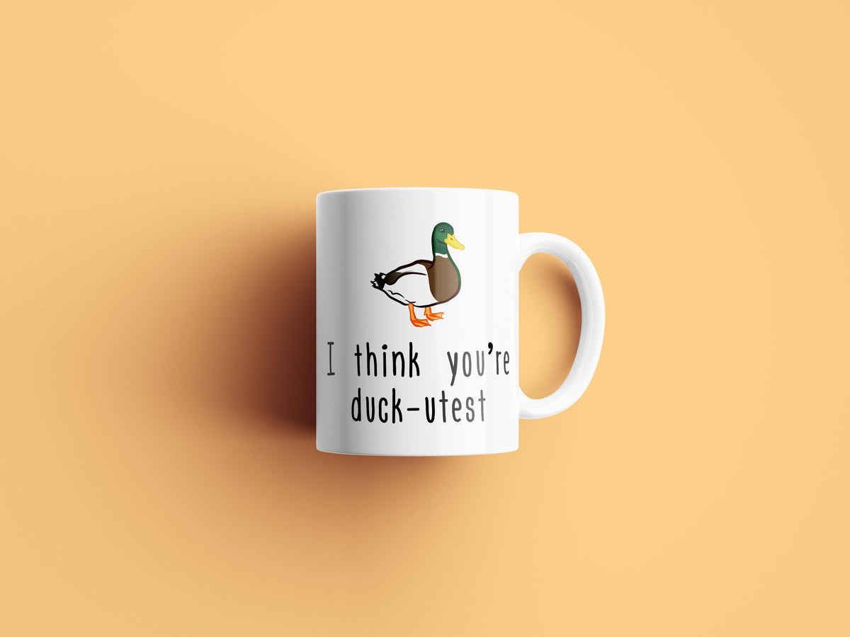 Cute Duck Mug Duck Gift Duck Valentine Valentine39s Day or Anniversary Gift I Think You39re Duckutest Graphic Tee – Warm & Stylish · Trending Graphic Apparel