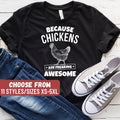 Funny Chicken Shirt Farm Shirt Farm Family Shirt Chicken Tee Farmer Shirt Farmer Gift Because Chickens Are Freaking Awesome TShirt Graphic Tee – Everyday Comfort · Perfect For Daily Wear