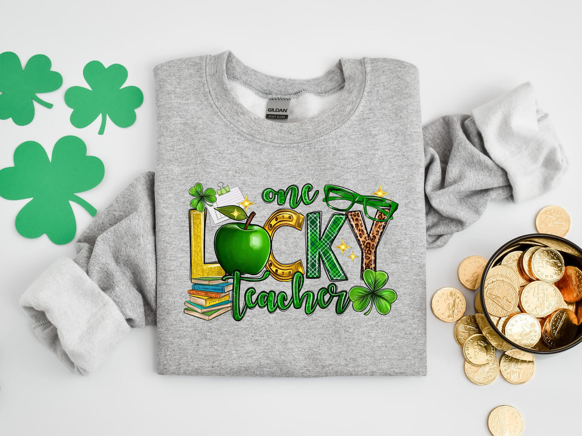 One Lucky Teacher Shirt StPatrick Day Teacher Shirt Shamrock Tshirt Teacher Gift Blessed Teacher Lucky Shirt Lucky Teacher Tee Graphic Tee – Cozy Vibes · Perfect For Daily Wear