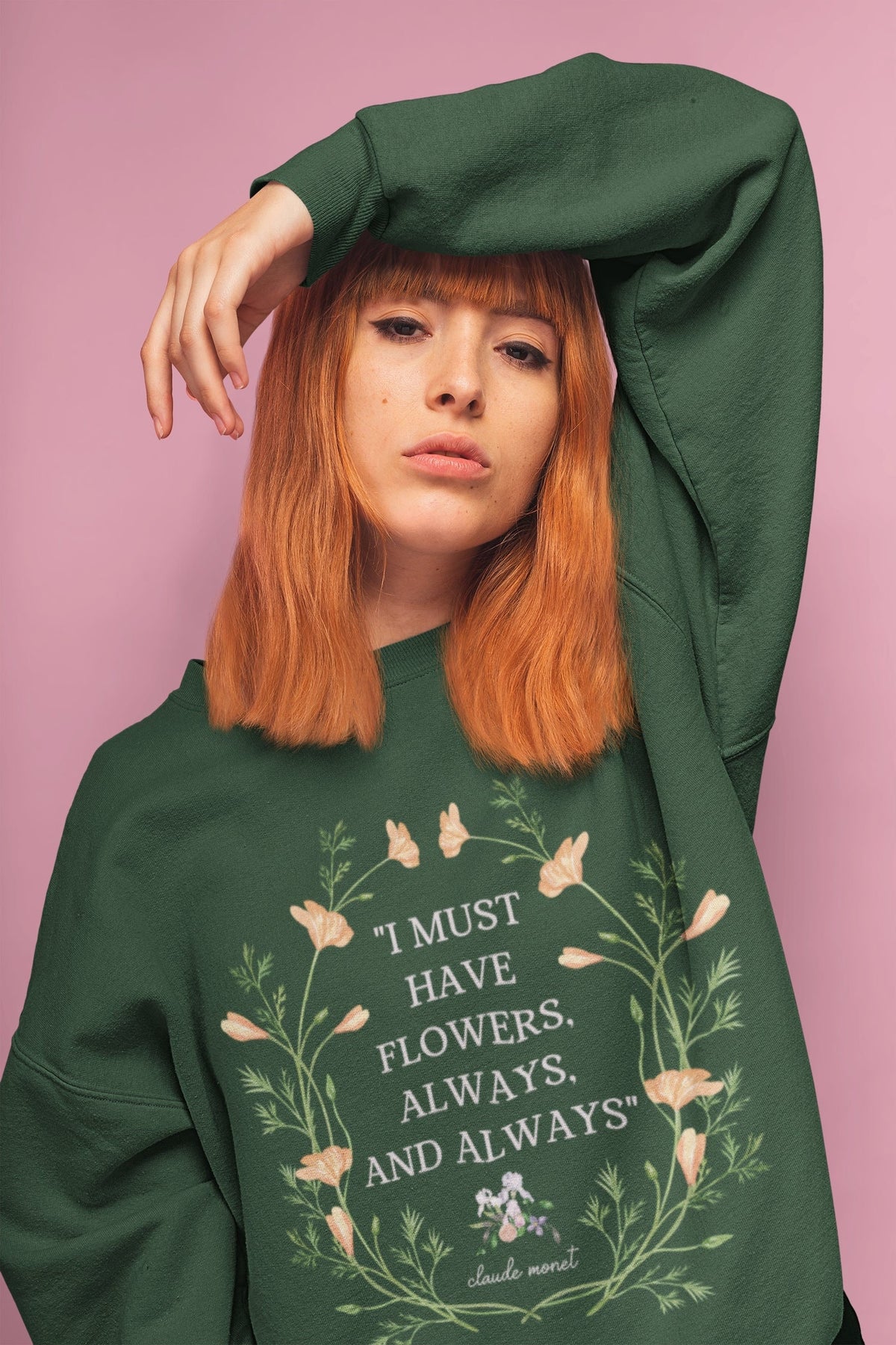 Claude Monet Gardening Sweatshirt Must Have Flowers Cute Art History Sweatshirt for Garden Lover Gift for Grandma on Mothers Day Sweatshirt – Everyday Comfort · Perfect For Daily Wear