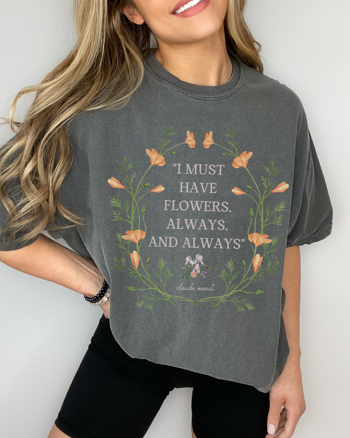 Claude Monet Gardening Tee Shirt Must Have Flowers Cute Art History TShirt for Garden Lover Gift for Grandma or Mom on Mothers Day Graphic Tee – Warm & Stylish · Trending Graphic Apparel