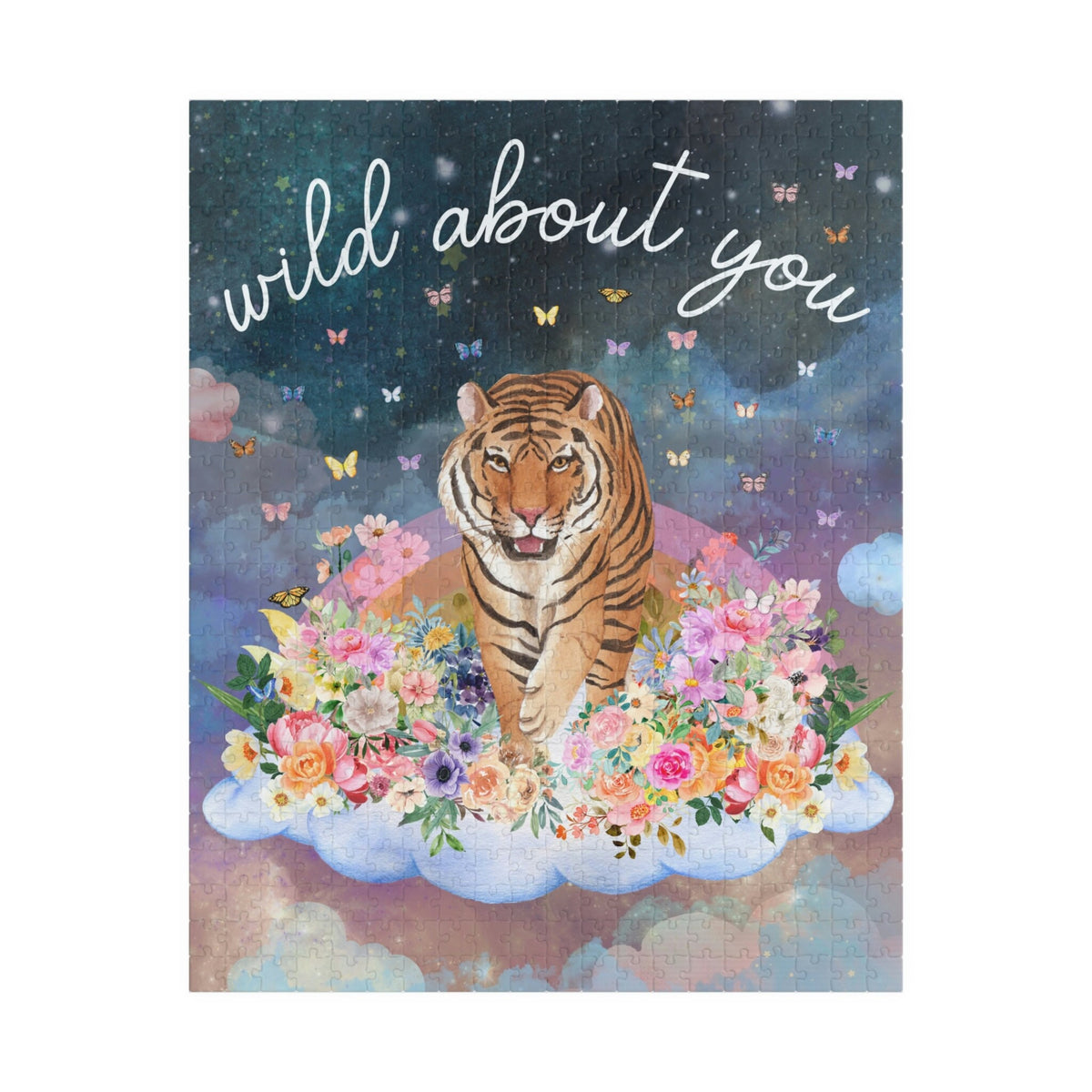 Funny Celestial Tiger Puzzle for Valentines Day Wild About You Gift for Girlfriend or Puzzle Lover Fun Valentines Activity for Cozy Date Graphic Tee – Bold Style · Great Gift For Fans