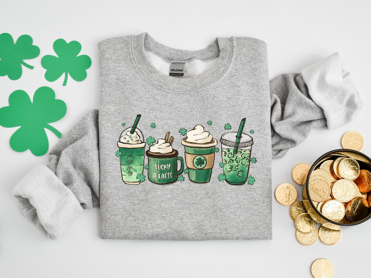 St Patrick39s Coffee Shirt Lucky Latte Shirt St Patrick39s Day Shirt Funny St Patrick39s Day Shirt Shamrock Shirt St Patrick39s Day Gift Graphic Tee – Aesthetic Look · Top Pick For Any Outfit