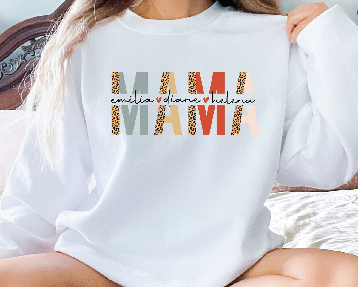 Personalized Mom Sweatshirt Mom Pullover Mom Crewneck Sweatshirt With Names Gift For Mom Mother39s Day Sweatshirt Leopard Mom Sweat Sweatshirt – Easygoing Wear · Trending Graphic Apparel