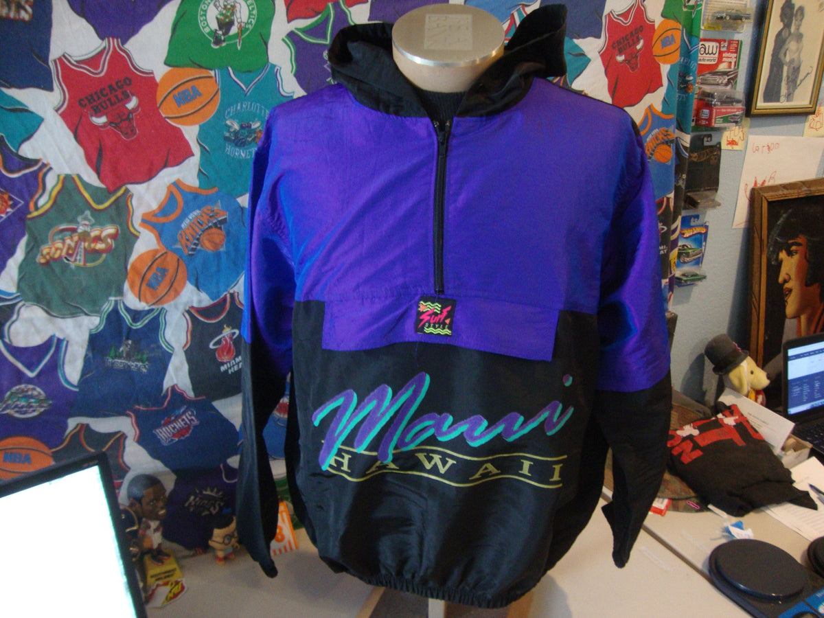 Vintage 9039s Surf Style Maui Hawaii Purple and Black Windbreaker Jacket XL Graphic Tee – Premium Graphic · Great Gift For Fans