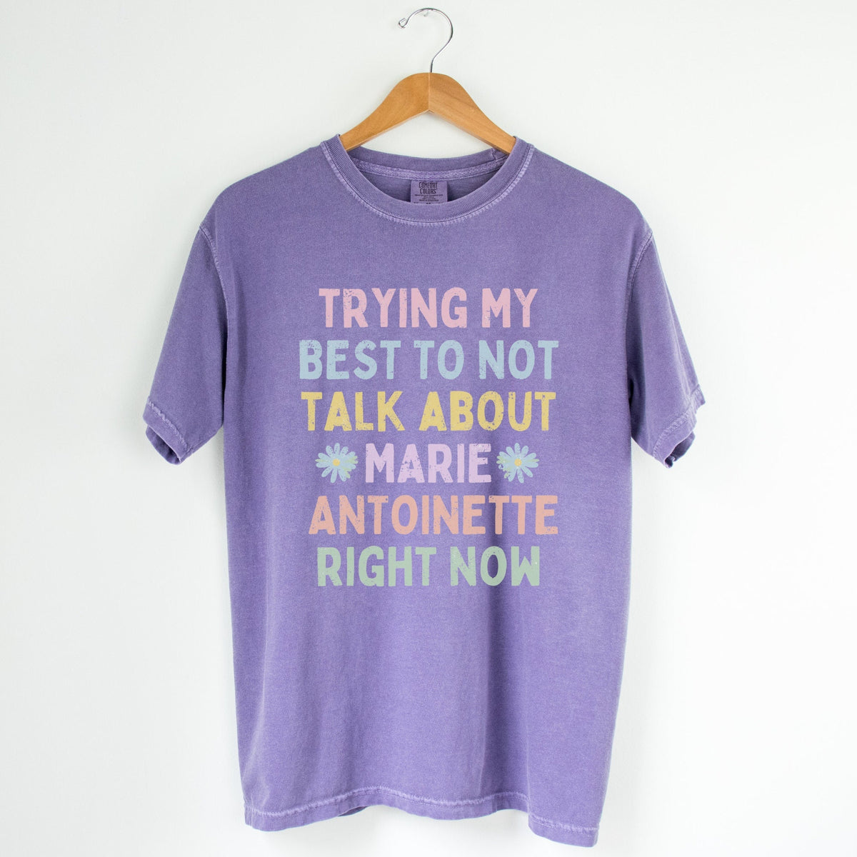 Funny History Tee for Historian Who Loves Marie Antoinette Gift for Social Studies Teacher Retro Aesthetic T with Distressed Pastel Text Graphic Tee – Soft Feel · Perfect For Daily Wear