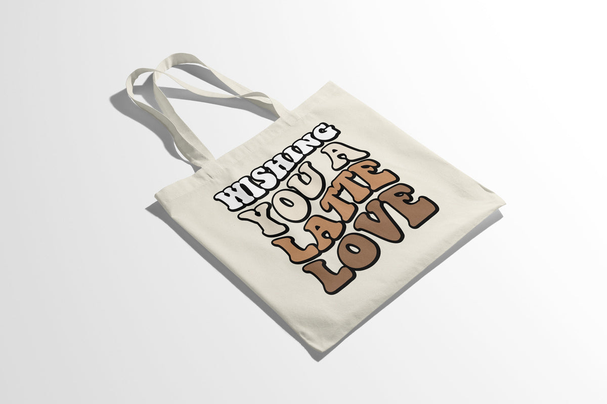 Retro Coffee Shopping Bag Wishing you a Latte Love Tote Bag Coffee Caffeine Addict Hipster Bag Tote Bag – Cozy Vibes · Must-Have Style