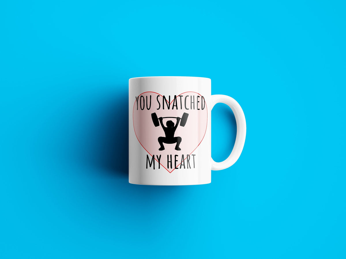 Weight Lifting Valentine Weightlifting Coffee Mug Romantic Gift For Weightlifter You Snatched My Heart Anniversary Birthday Gift Graphic Tee – Easygoing Wear · Must-Have Style