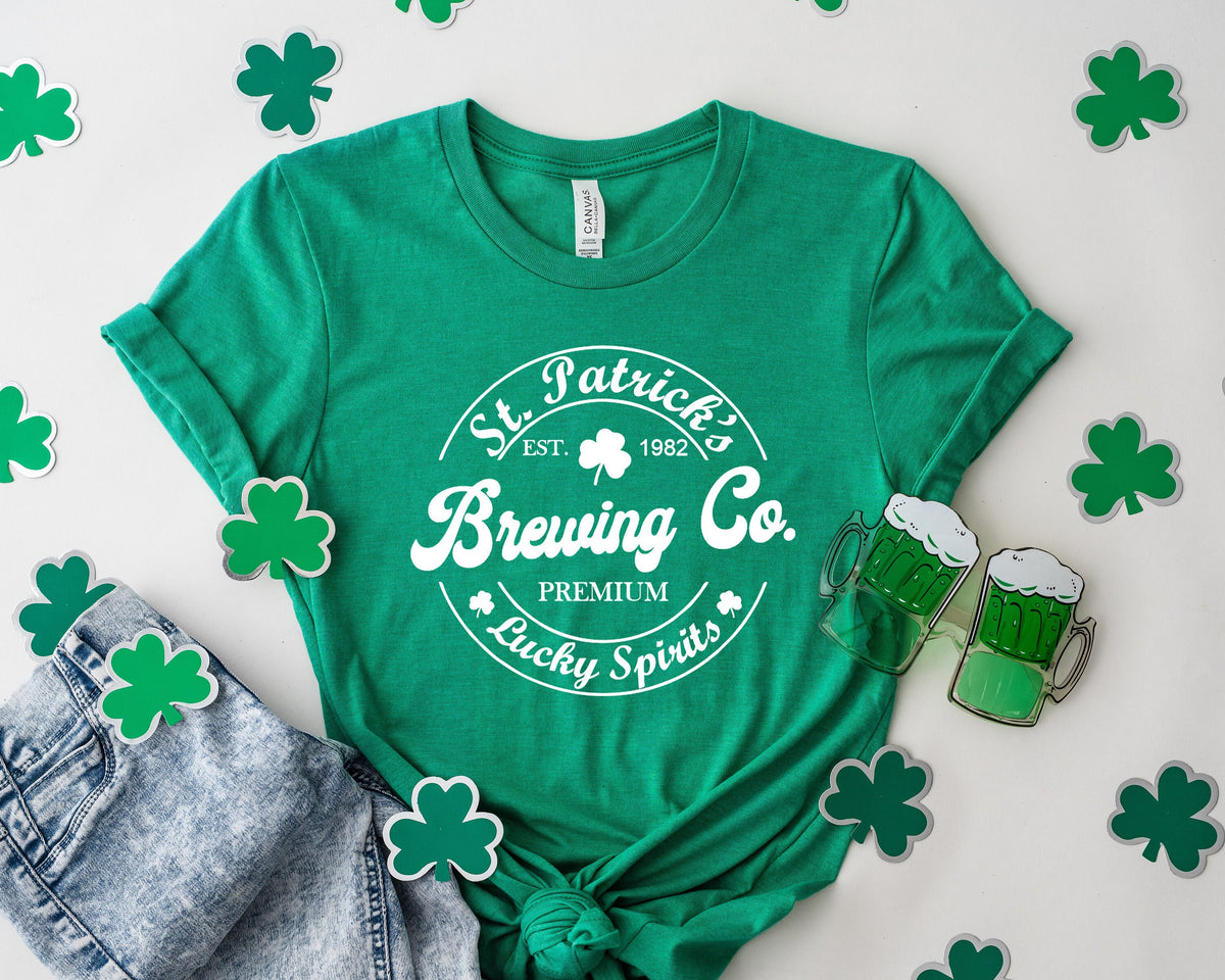 StPatricks Brewing coShirt Lucky Tshirt Irish T Shirt Shamrocks TShirtFamily Matching St Patrick39s Day Gift Teewestern lucky shirt Graphic Tee – Aesthetic Look · Great Gift For Fans