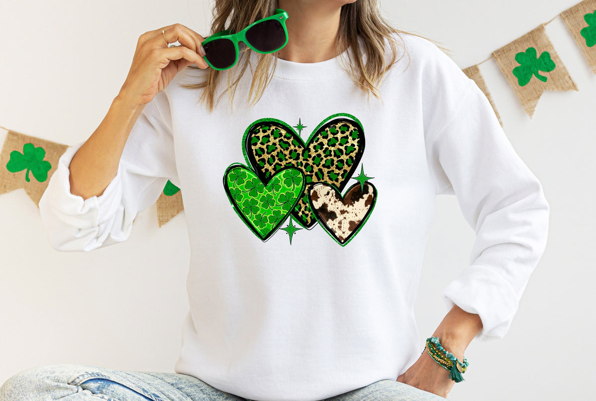 St Patrick39s Leopard Cowhide Hearts Shirt Lucky Tshirt Irish T Shirt Shamrocks TShirtFamily Matching St Patrick39s Day Gift Tee Graphic Tee – Soft Feel · Trending Graphic Apparel