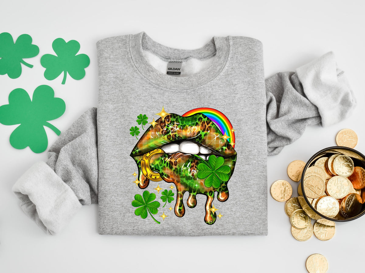 St Patricks Lips Shirt Leopard Lips Shirt Lucky Shirt St Patricks Day Shirt Irish Day Shirt Clover Shirt Women St Paddy Day Shirt Graphic Tee – Everyday Comfort · Top Pick For Any Outfit
