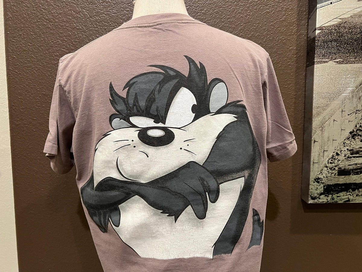 Vintage 9039s Tasmanian Devil Looney Tunes Brown T Shirt Size XL Graphic Tee – Feel-Good Design · High-Quality Print
