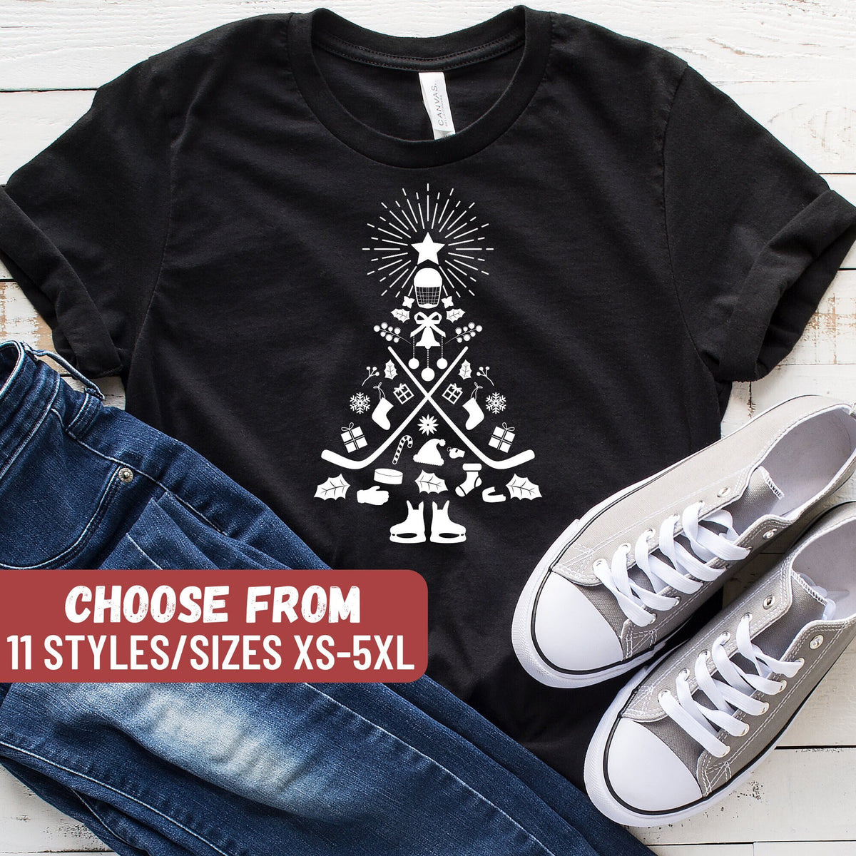 Hockey Lover Gift Hockey Tee Hockey Player Shirt Hockey Team Shirt Funny Hockey Shirt Hockey Gift Ice Hockey Christmas Tree TShirt Graphic Tee – Easygoing Wear · High-Quality Print