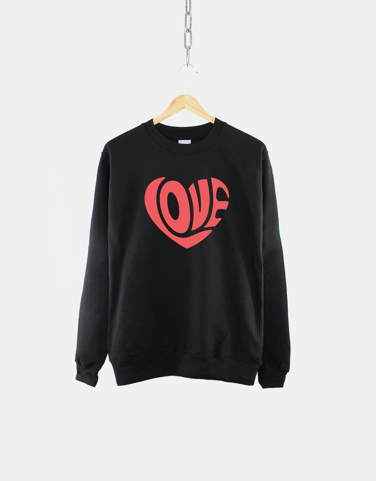 Retro Love Heart Sweatshirt Valentines Sweatshirt Love Sweatshirt Valentines Day Sweater Sweatshirt – Warm & Stylish · High-Quality Print