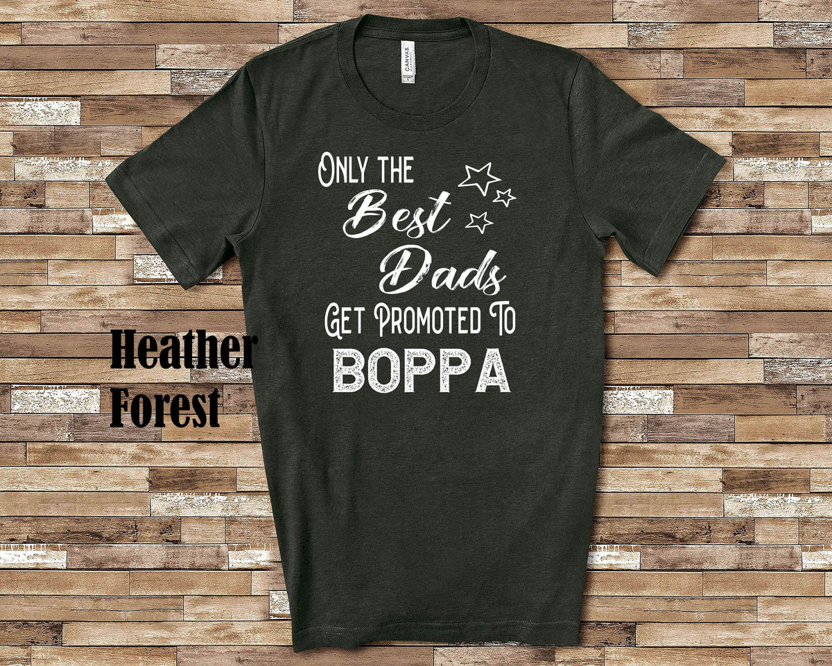 The Best Dads Get Promoted to Boppa Grandpa Tshirt Special Grandfather Gift Idea for Father39s Day Birthday Christmas or Pregnancy Reveal Graphic Tee – Bold Style · Trending Graphic Apparel