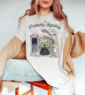 Whimsical Bookish Tee Shirt for Romance Reader Probably Reading Gothic Novels Nineteenth Century Regency Romance Shirt with Butterflies Graphic Tee – Premium Graphic · High-Quality Print