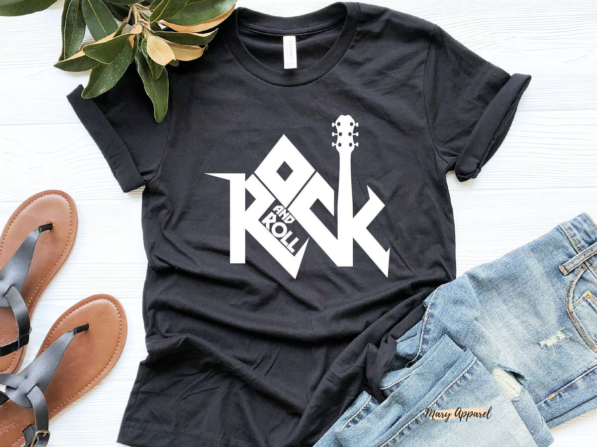 Rock And Roll Shirt Rock N Roll Rock Roll Shirt Guitar Shirt Rock Music Shirt Rocker Gift Rock Shirt Graphic Tee – Warm & Stylish · Great Gift For Fans