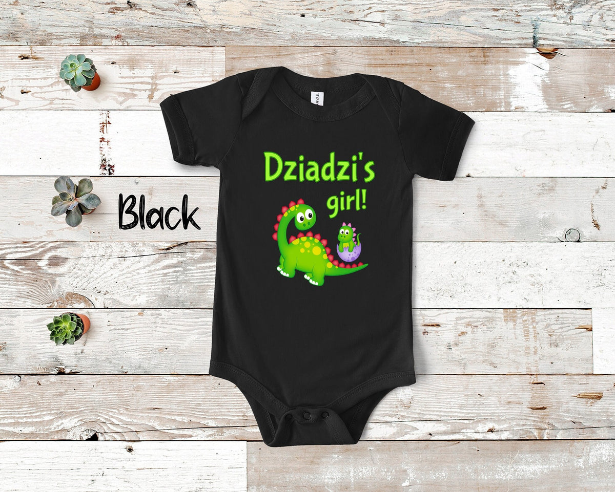 Dziadzi39s Girl Cute Grandpa Name Dinosaur Baby Bodysuit Tshirt or Toddler Shirt for a Poland Polish Grandfather Gift or Pregnancy Reveal Graphic Tee – Soft Feel · Must-Have Style