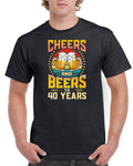 Mens 40th Birthday Gifts Forty Cheers Beers To 40 Years Funny Old Shirt Tee T Shirt Graphic Tee – Everyday Comfort · Perfect For Daily Wear