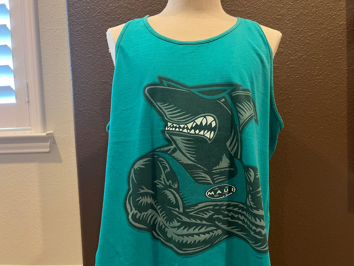 Vintage 9039s Maui and Sons Shark Blue Tank Top Size XL Tank Top – Easygoing Wear · High-Quality Print