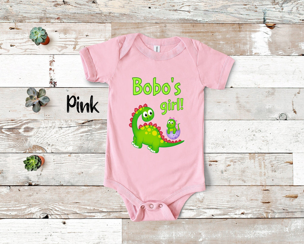 Bobo39s Girl Cute Grandpa Name Dinosaur Baby Bodysuit Tshirt or Toddler Shirt for a Special Grandfather Gift or Pregnancy Announcement Graphic Tee – Warm & Stylish · Must-Have Style