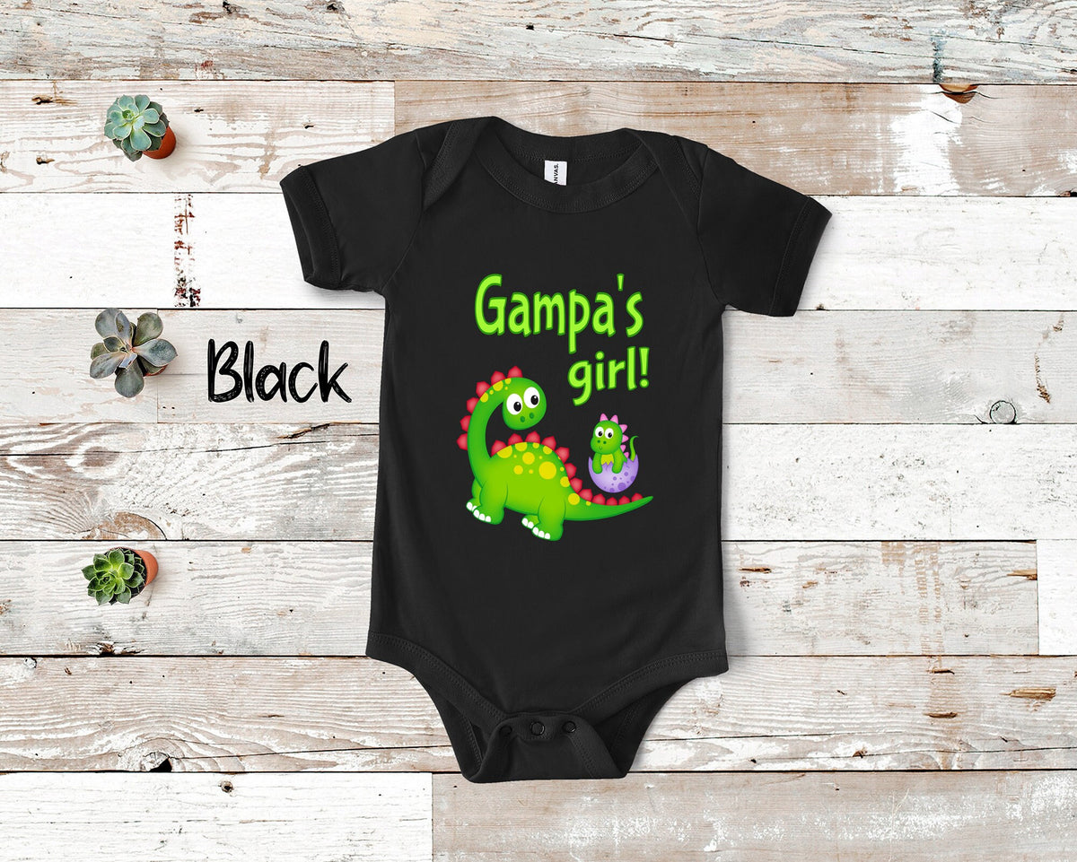 Gampa39s Girl Cute Grandpa Name Dinosaur Baby Bodysuit Tshirt or Toddler Shirt for a Special Grandfather Gift or Pregnancy Announcement Graphic Tee – Feel-Good Design · High-Quality Print