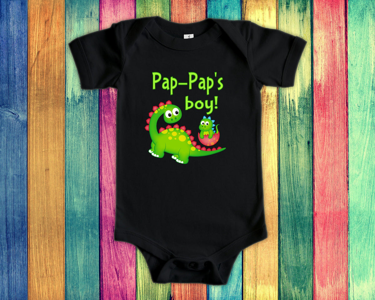 PapPap39s Boy Cute Grandpa Name Dinosaur Baby Bodysuit Tshirt or Toddler Shirt for a Special Grandfather Gift or Pregnancy Announcement Graphic Tee – Warm & Stylish · Must-Have Style