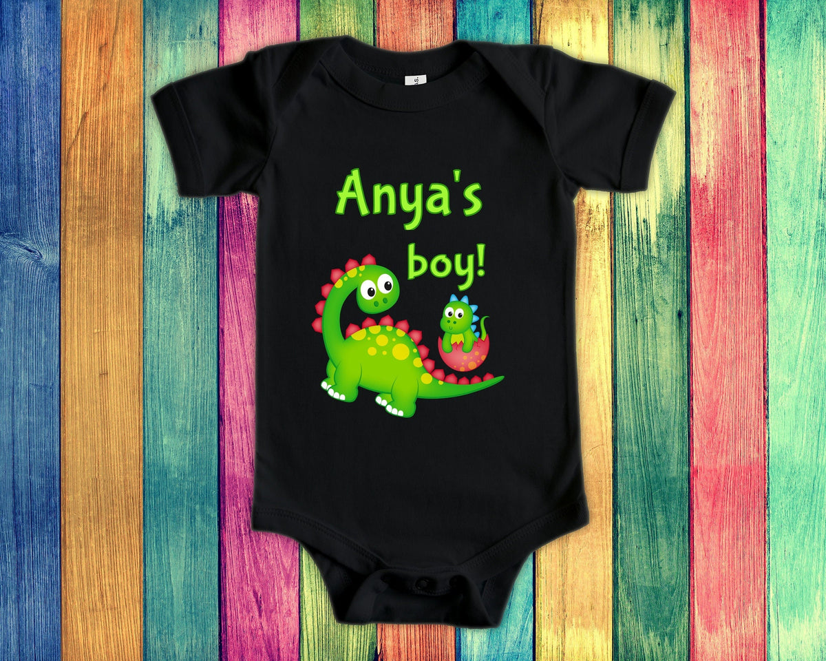 Anya39s Boy Cute Grandma Name Dinosaur Baby Bodysuit Tshirt or Toddler Shirt for a Hungarian Grandmother Gift or Pregnancy Announcement Graphic Tee – Easygoing Wear · Must-Have Style