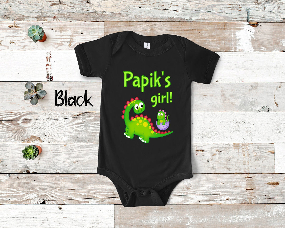 Papik39s Girl Cute Grandpa Name Dinosaur Baby Bodysuit Tshirt or Toddler Shirt for a Armenian Grandfather Gift or Pregnancy Announcement Graphic Tee – Everyday Comfort · Must-Have Style