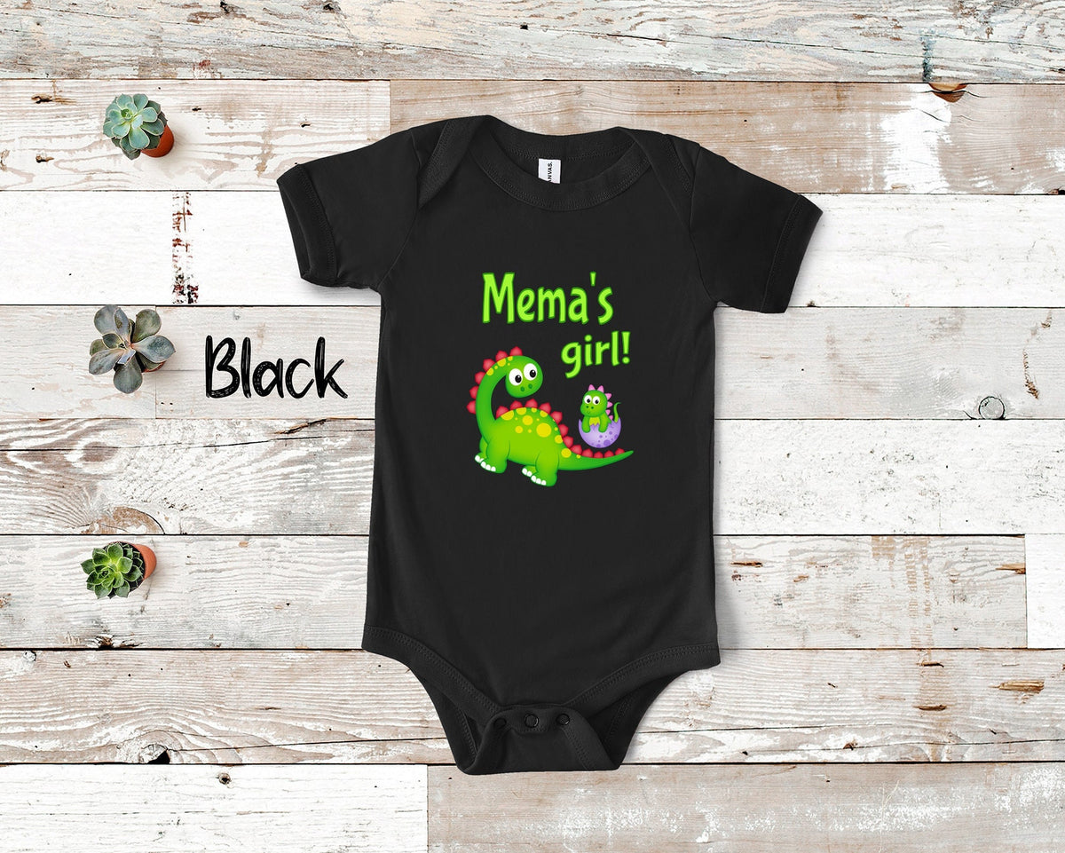 Mema39s Girl Cute Grandma Name Dinosaur Baby Bodysuit Tshirt or Toddler Shirt for a Special Grandmother Gift or Pregnancy Reveal Announcement Graphic Tee – Cozy Vibes · Trending Graphic Apparel