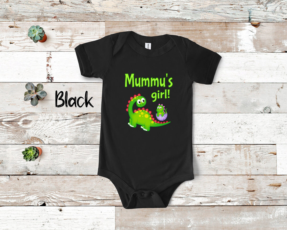 Mummu39s Girl Cute Grandma Name Dinosaur Baby Bodysuit Tshirt or Toddler Shirt for a Finnish Grandmother Gift or Pregnancy Announcement Graphic Tee – Cozy Vibes · Trending Graphic Apparel