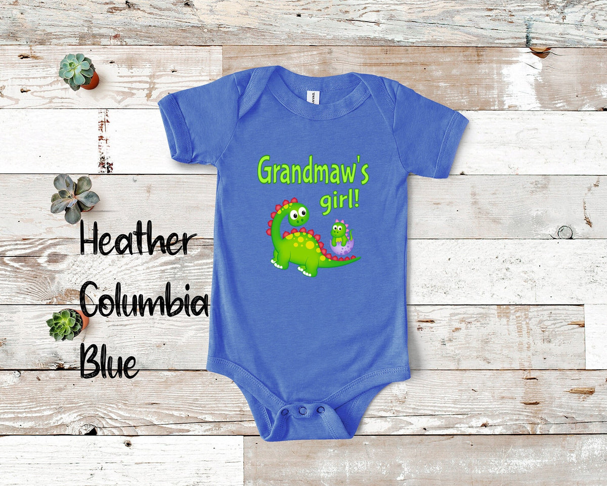 Grandmaw39s Girl Cute Grandma Name Dinosaur Baby Bodysuit Tshirt or Toddler Shirt for a Special Grandmother Gift or Pregnancy Announcement Graphic Tee – Feel-Good Design · Great Gift For Fans