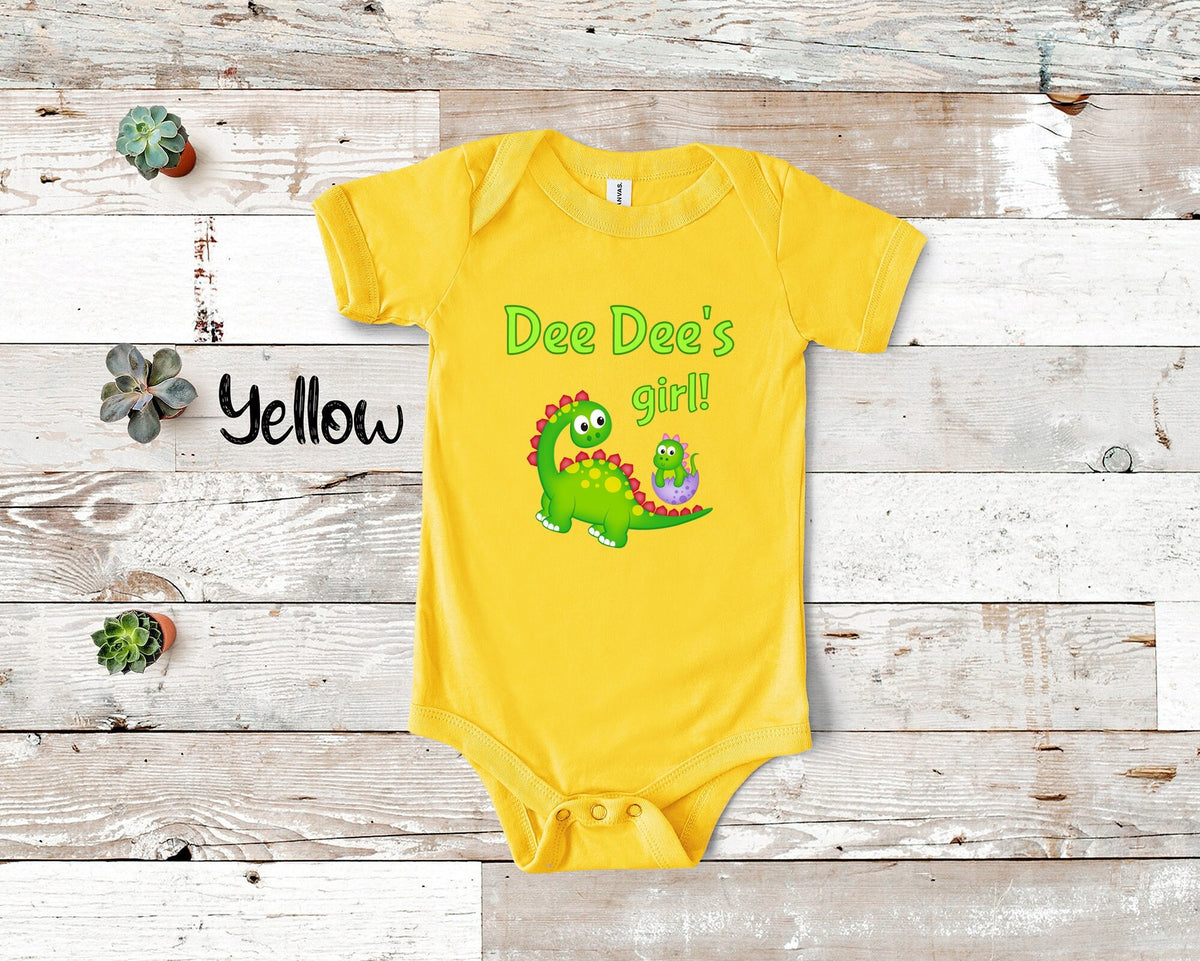 DeeDee39s Girl Cute Grandma Name Dinosaur Baby Bodysuit Tshirt or Toddler Shirt for a Special Grandmother Gift or Pregnancy Announcement Graphic Tee – Aesthetic Look · Perfect For Daily Wear