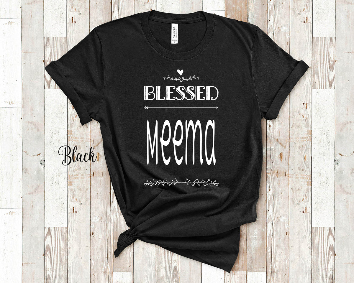 Blessed Meema Grandma Tshirt Yiddish Grandmother Gift Idea for Mother39s Day Birthday Christmas or Pregnancy Reveal Announcement Graphic Tee – Feel-Good Design · High-Quality Print