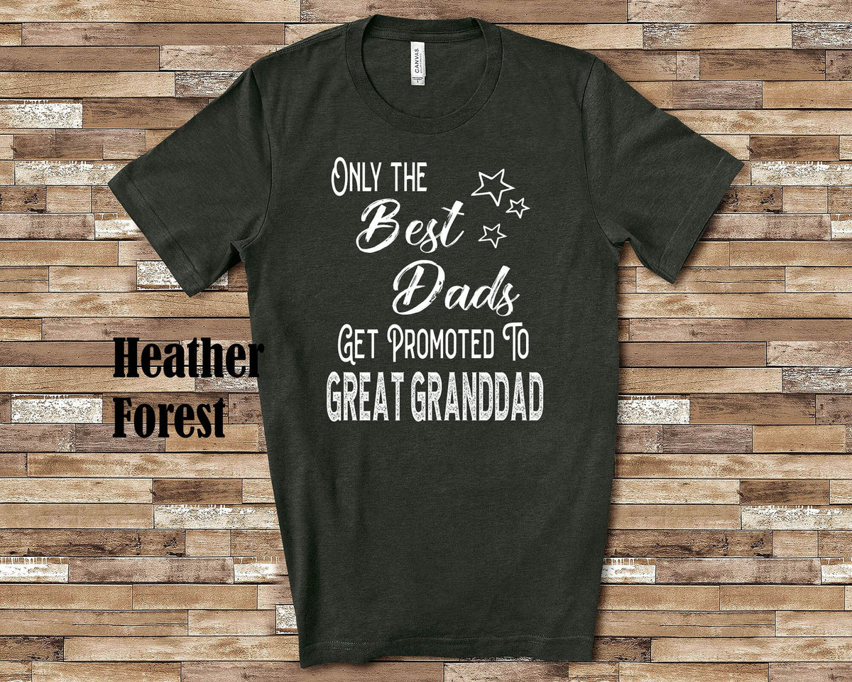 Best Dads Get Promoted to Great Granddad Great Grandpa Tshirt Special Gift Idea for Father39s Day Birthday Christmas or Pregnancy Reveal Graphic Tee – Easygoing Wear · Great Gift For Fans