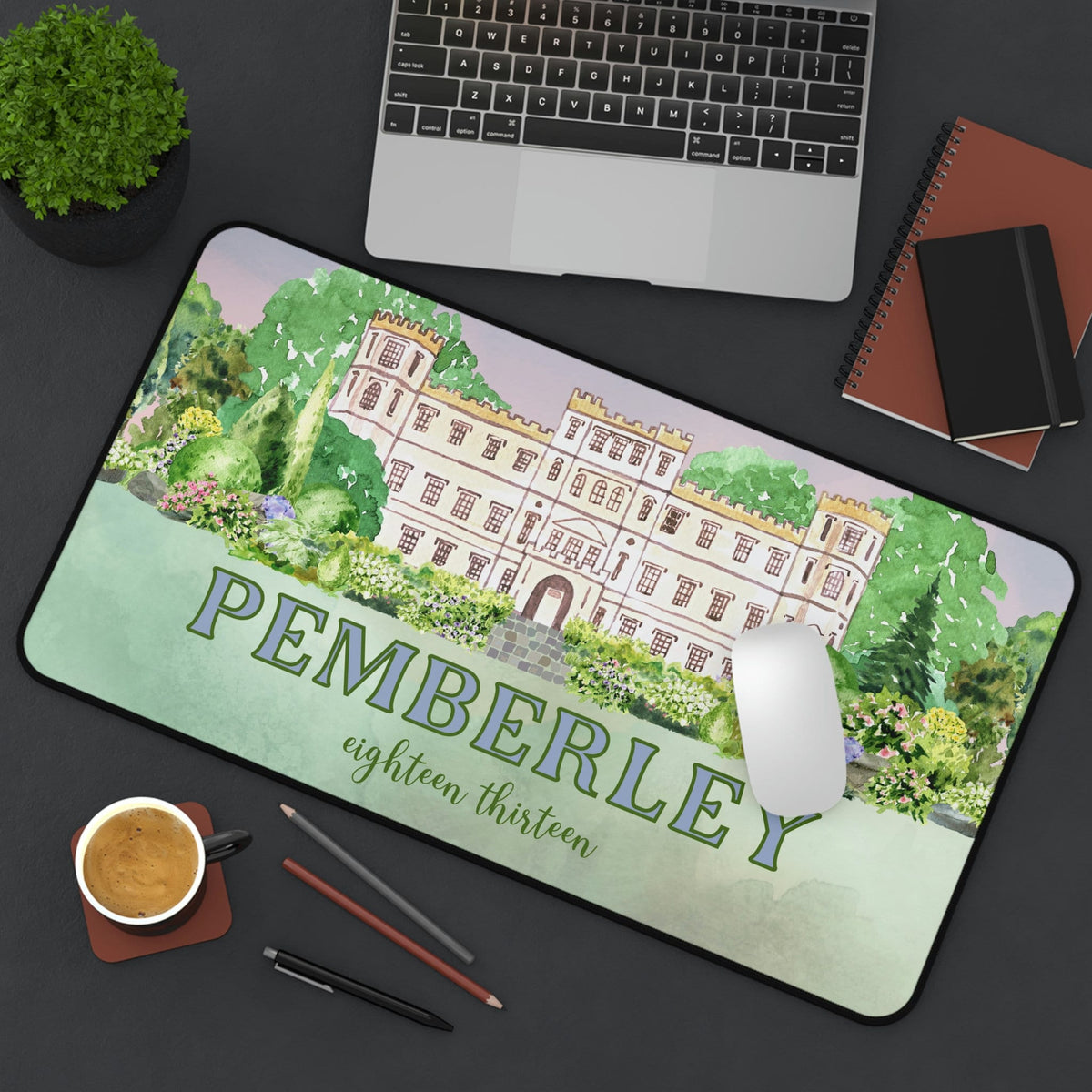 Jane Austen Gift Idea Desk Mat Pemberley 1813 Pride and Prejudice Gift Regency Romance Lover Bookish Gift Idea for Office Gaming Pad Graphic Tee – Premium Graphic · Top Pick For Any Outfit