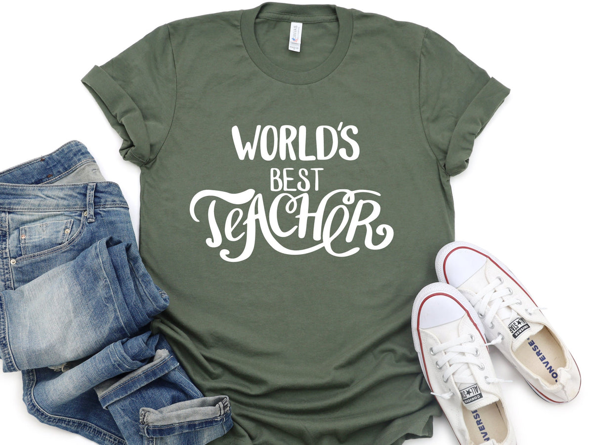 Worlds Best Teacher Shirt Teacher Gift Teacher Shirt Teacher Appreciation Gift For Teacher Best Teacher Shirt Teacher Tee Graphic Tee – Cozy Vibes · Top Pick For Any Outfit
