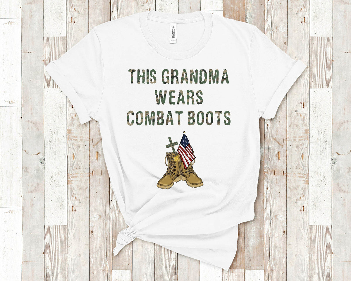 This Grandma Wears Combat Boots Great Birthday Mothers Day Fathers Day Christmas Gifts for Grandmother Can Customize Grandma Name Graphic Tee – Warm & Stylish · Top Pick For Any Outfit