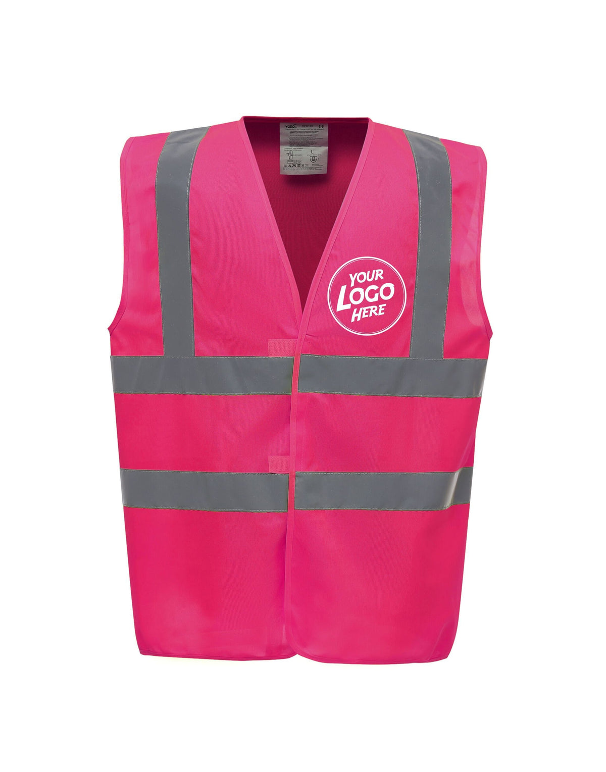 Personalised Pink Enhanced Hi Vis Vest Custom Work Printed Front Back Vest Workwear Text Or Logo Hospitality Working Graphic Tee – Feel-Good Design · Trending Graphic Apparel