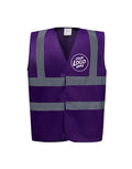 Personalised Purple Enhanced Hi Vis Vest Custom Work Printed Front Back Vest Workwear Text Or Logo Hospitality Working Graphic Tee – Everyday Comfort · Must-Have Style