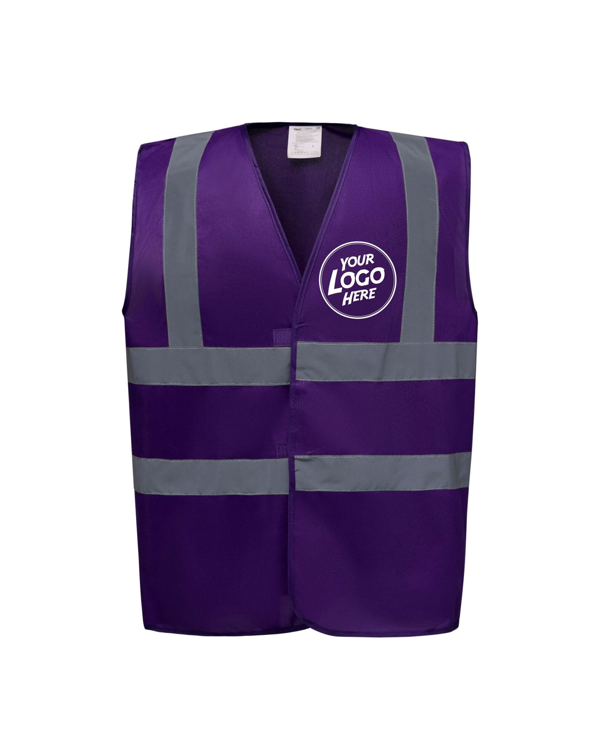 Personalised Purple Enhanced Hi Vis Vest Custom Work Printed Front Back Vest Workwear Text Or Logo Hospitality Working Graphic Tee – Everyday Comfort · Must-Have Style