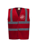 Personalised Red Enhanced Hi Vis Vest Custom Work Printed Front Back Vest Workwear Text Or Logo Hospitality Working Graphic Tee – Soft Feel · Perfect For Daily Wear