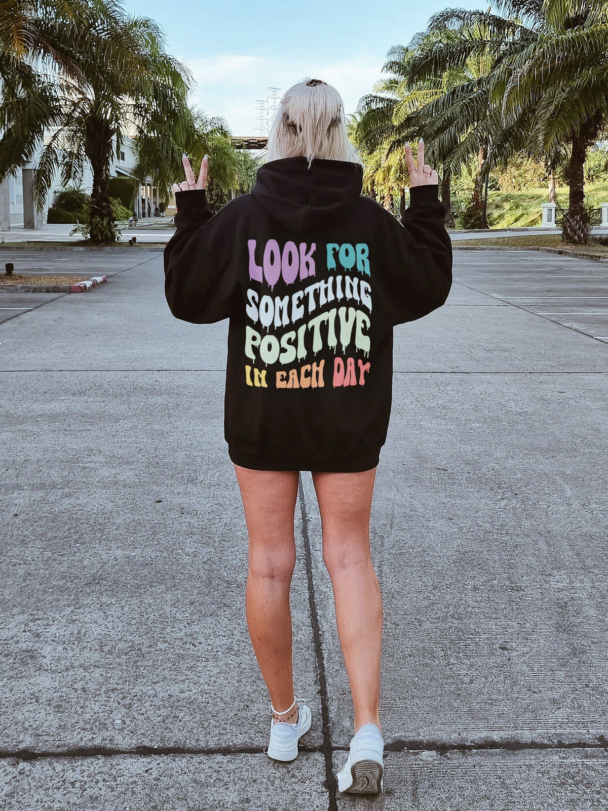 Womens Oversized Hoodie Retro Font Mental Health Hoodie Positive Mindset Hoodie Hoodie – Aesthetic Look · Top Pick For Any Outfit