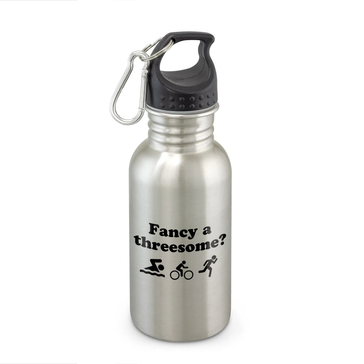 Triathlon Water Bottle Funny Triathlon Gift Triathlete Present Fancy A Threesome Graphic Tee – Bold Style · Perfect For Daily Wear